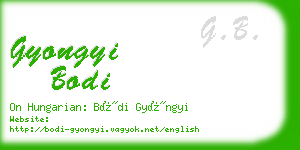 gyongyi bodi business card